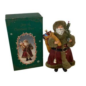 Vtg Clothtique Joys Of Christmas Past Santa Red Coat Russ Berrie Expressive Face
